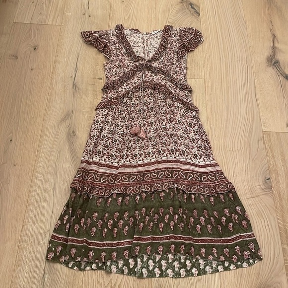 Faherty Bonita Block Print Midi Dress Apple
Baum Red Flutter Sleeves M - Picture 2 of 12